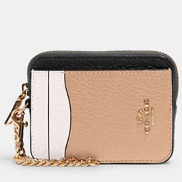 Coach Zip Card Case In Colorblock - Picture 1 of 6